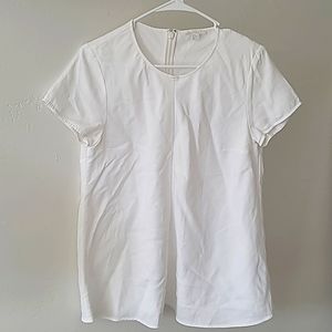 COS white short sleeve zipper blouse